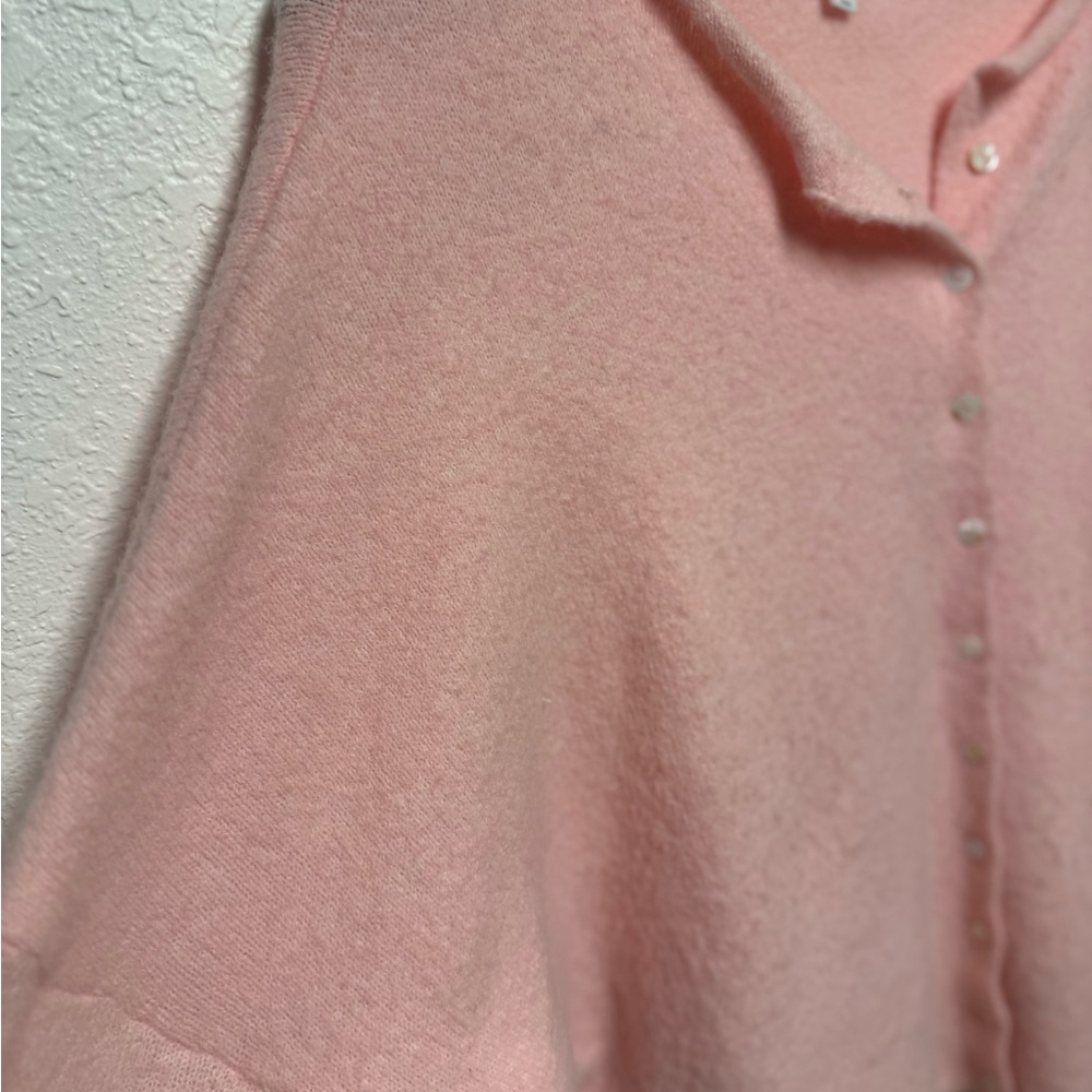 Things Between Pink Cropped Button Front Cardigan… - image 4